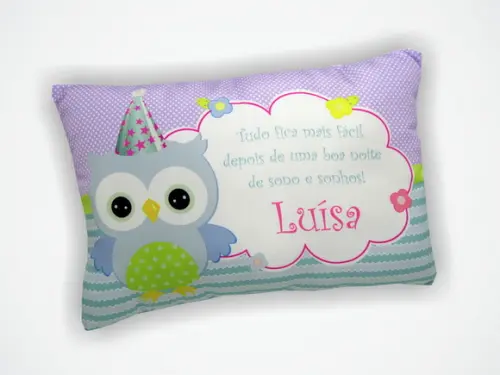 Almofada 18x28cm Personalizada Coruja