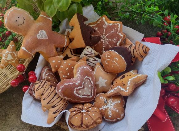 Biscoitos Natalinos em Tecido kit com  10 Unidades