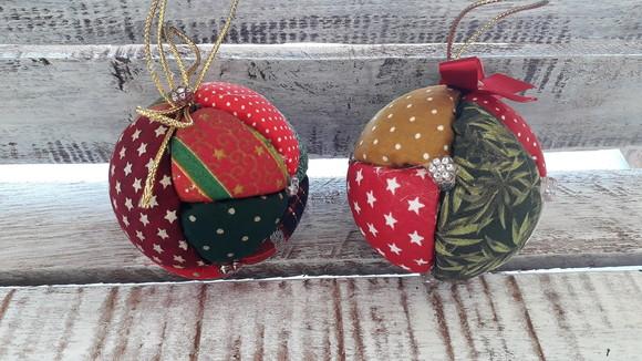 Bolas de Natal em Patchwork