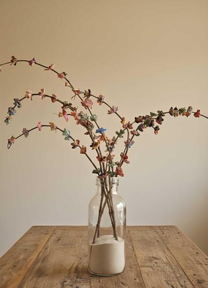 Galhos com Flores em Chita 10 Unidades