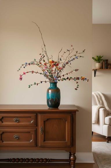 Galhos com Flores em Chita 10 Unidades