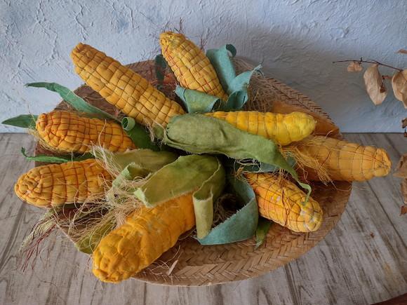 Milhos Rústicos em Tecido 5 Unidades.