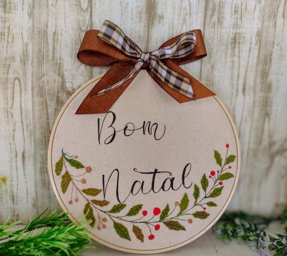 Quadro Bastidor bom Natal 29x29