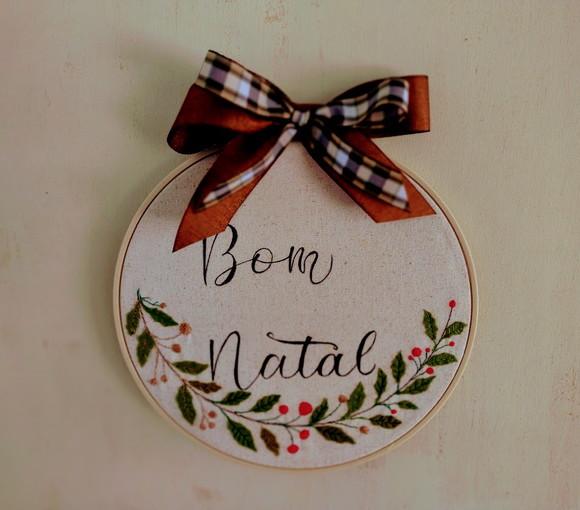 Quadro Bastidor bom Natal 29x29