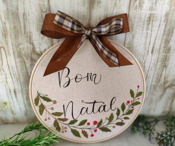 Quadro Bastidor bom Natal 29x29
