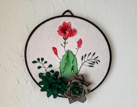 Quadro Cacto e Flores