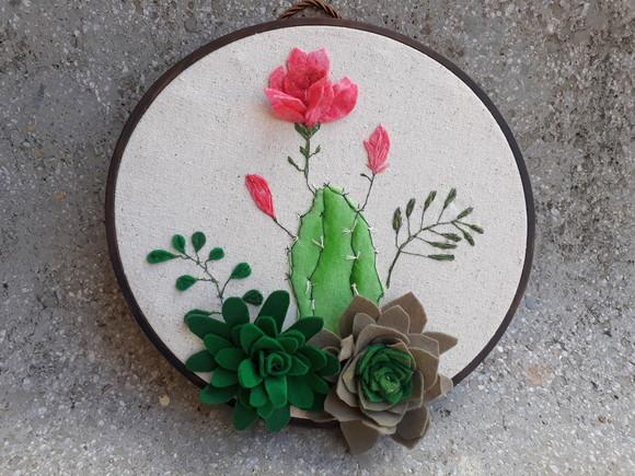 Quadro Cacto e Flores