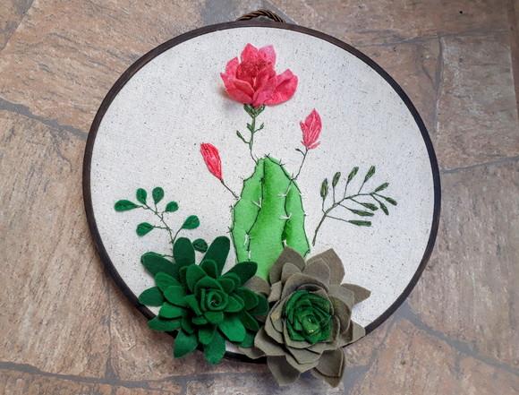 Quadro Cacto e Flores