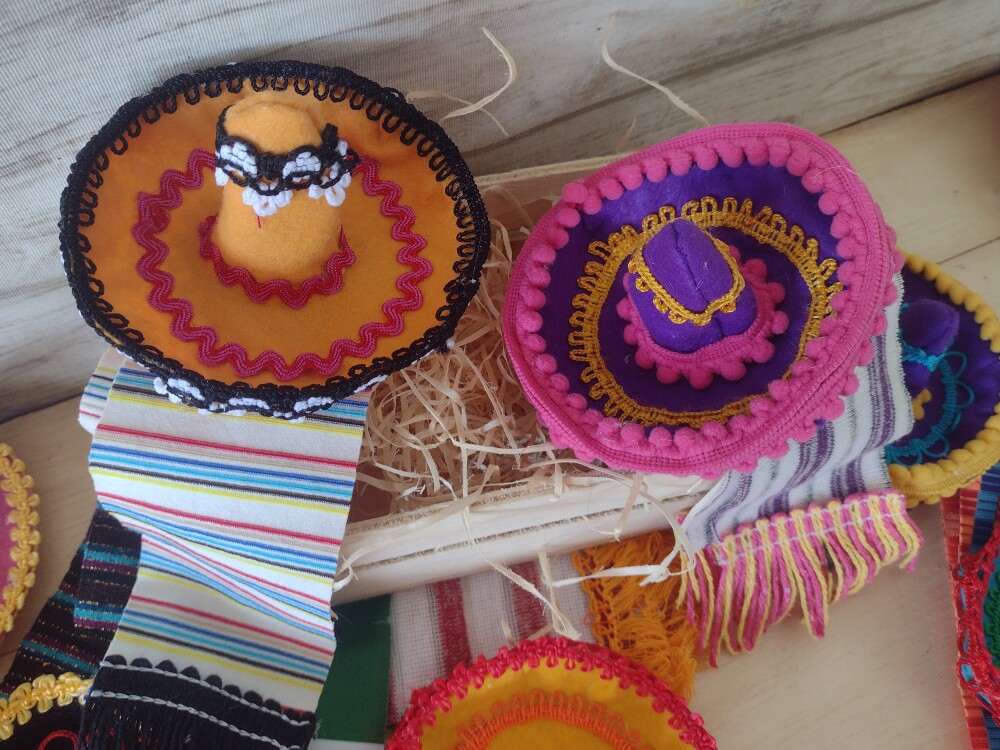 Kit Sombrero e poncho para garrafas