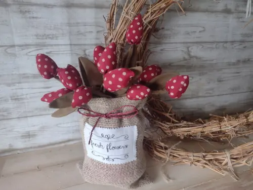 Arranjo Floral em Saca de Juta