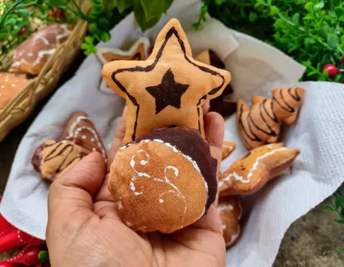 Biscoitos Natalinos em Tecido kit com  10 Unidades