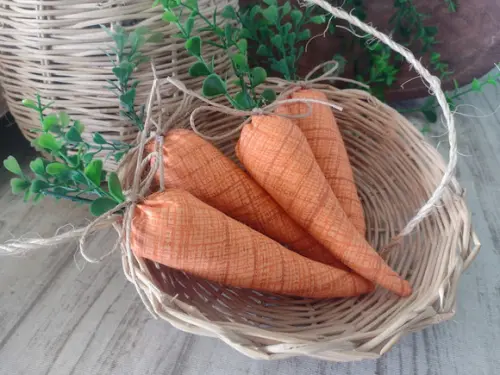 Cenouras de Páscoa em Tecido kit com 5 unidades