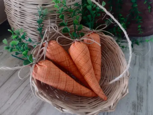 Cenouras de Páscoa em Tecido kit com 5 unidades