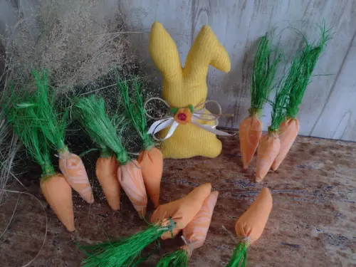 Coelho e Cenourinhas de Tecido