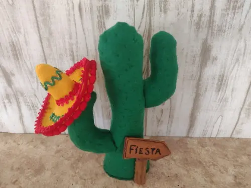 Combo Mexicano, Cacto, Sombrero, Placa e Mini Mexicano