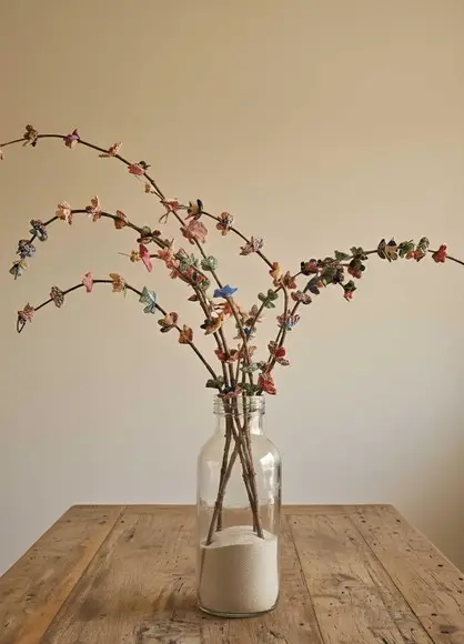 Galhos com Flores em Chita 10 Unidades