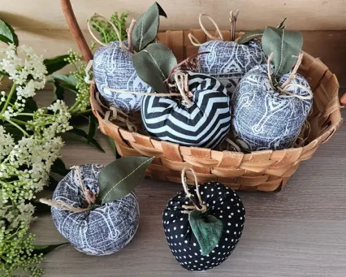 Maçãs em Tecido Kit com 5