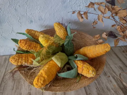 Milhos Rústicos em Tecido 5 Unidades.