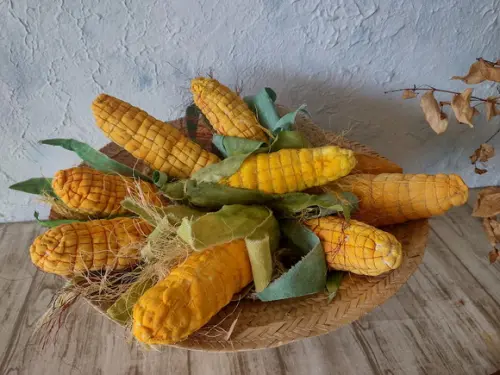 Milhos Rústicos em Tecido 5 Unidades.
