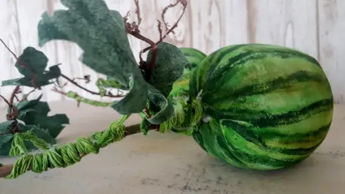 Mini Melancia em Tecido Pintada a Mão