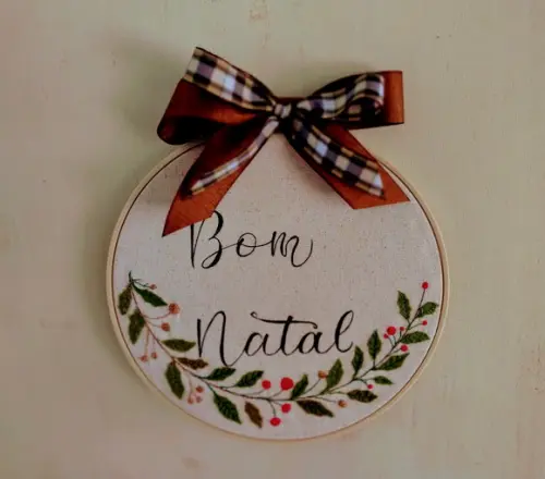 Quadro Bastidor bom Natal 29x29