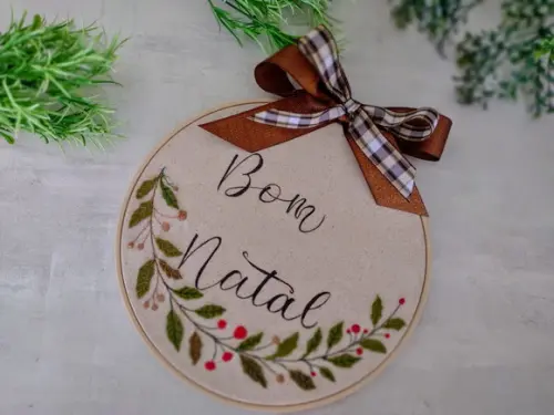 Quadro Bastidor bom Natal 29x29