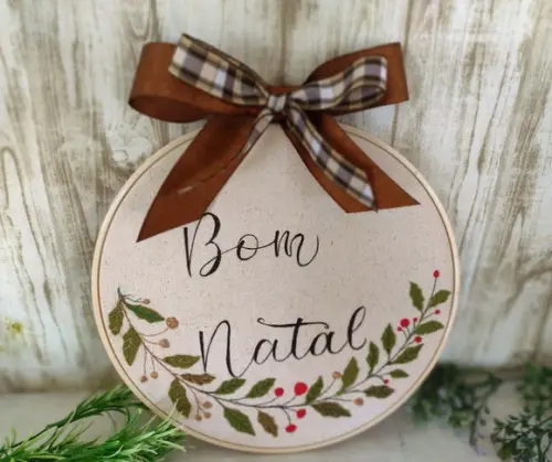 Quadro Bastidor bom Natal 29x29