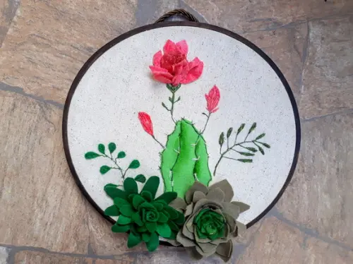 Quadro Cacto e Flores