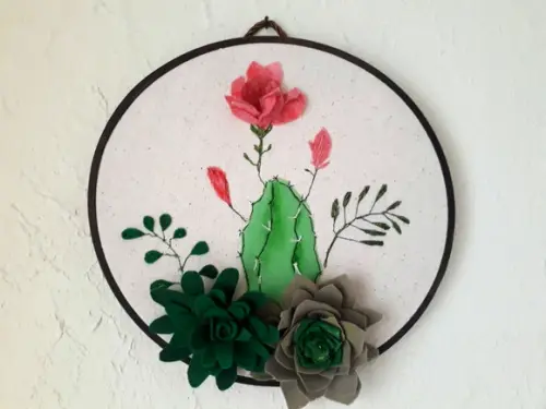 Quadro Cacto e Flores