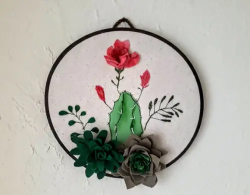 Quadro Cacto e Flores