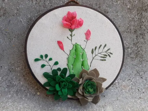 Quadro Cacto e Flores