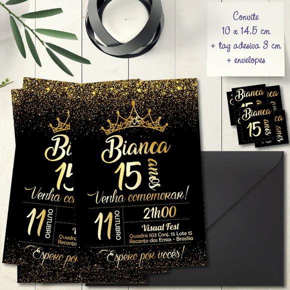 Convite Preto e Dourado