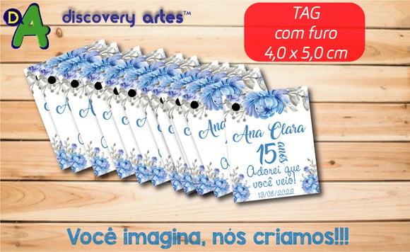 Tag Flores Azuis 15 Anos