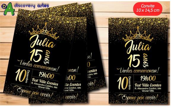 Convite Preto e Dourado