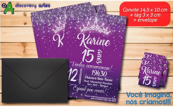 Convite Aniversário 15 Anos Roxo