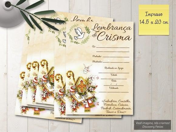 Lembrança / Certificado de Crisma