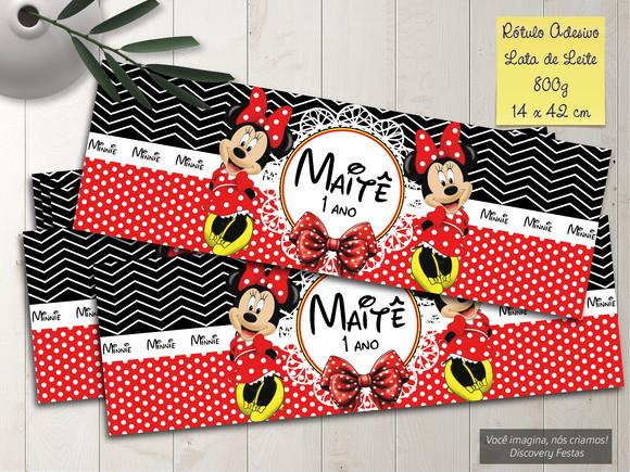 Rótulo Adesivo Lata de Leite 800g Minnie