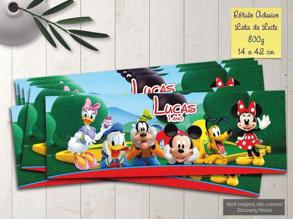Rótulo Adesivo Lata de Leite 800g Turma do Mickey