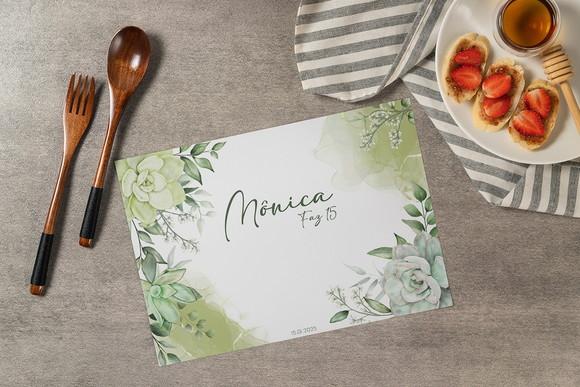 Jogo Americano Floral Verde (descartável)
