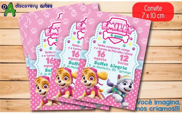 Convite Patrulha Canina Skye e Everest