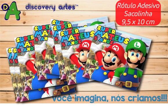 Rótulo Adesivo Sacolinha Super Mario Bros