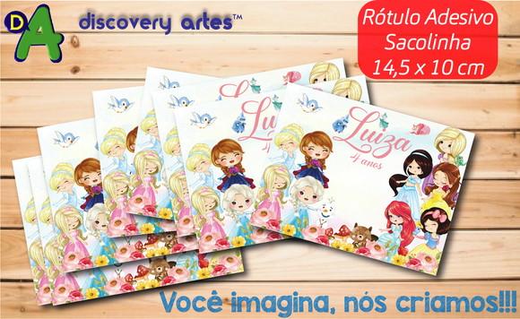 Rotulo Adesivo Sacolinha Princesas Cute