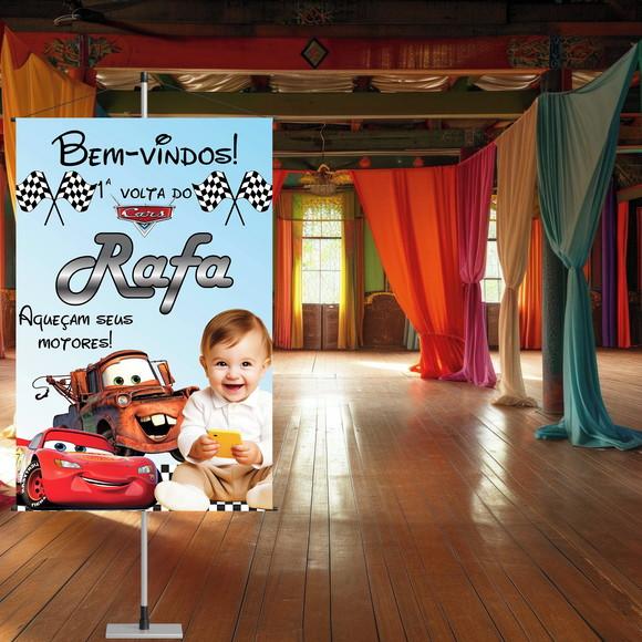 Banner Carros com Foto da Criança