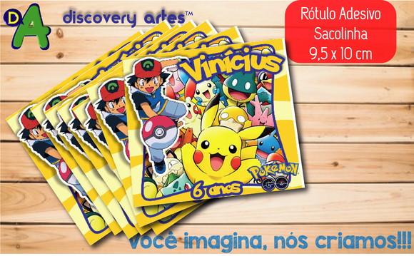 Rótulo Adesivo Sacola Pokemon