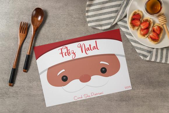 Jogo Americano Natal Papai Noel (descartável)