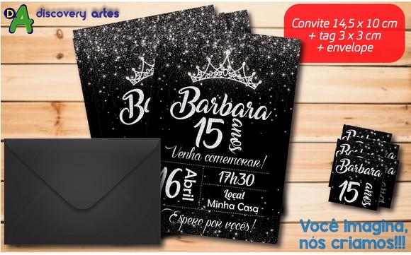 Convite Preto Debutante