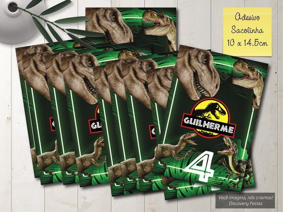 Rótulo Adesivo Sacolinha Dinossauro Jurassic Park