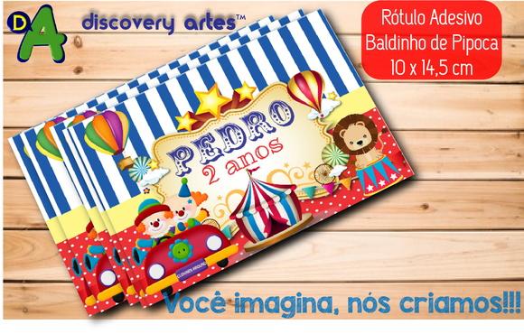 Rótulo Baldinho de Pipoca Circo