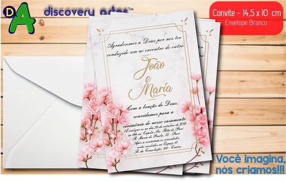Convite de Casamento Simples (flores)