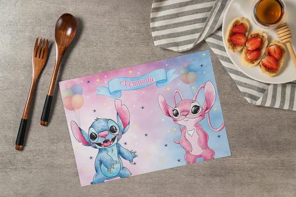 Jogo Americano Stitch e Angel (descartável)